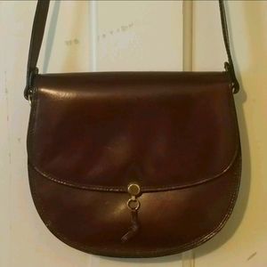 ITALIAN LEATHER HALF MOON CROSSBODY BAG